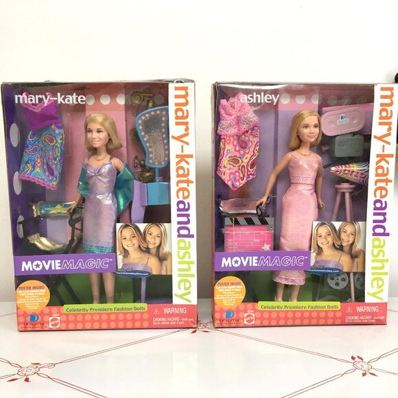 2001 Mattel "Mary-Kate & Ashley Olsen Movie Magic" Dolls - NIB - Picture 1 of 8